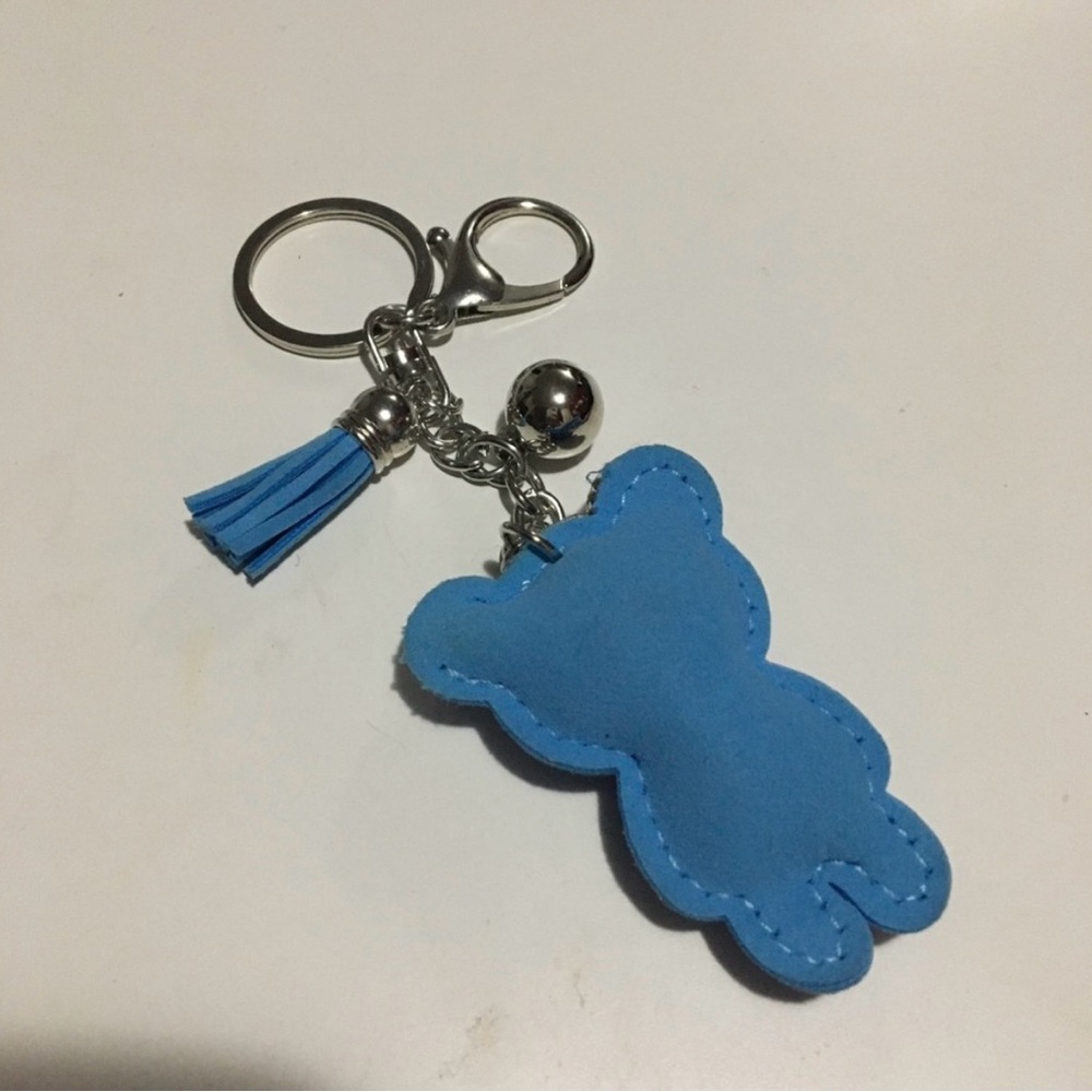 Blue Rhinestone Bear Keychain - Picture 2 of 2